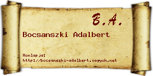 Bocsanszki Adalbert névjegykártya